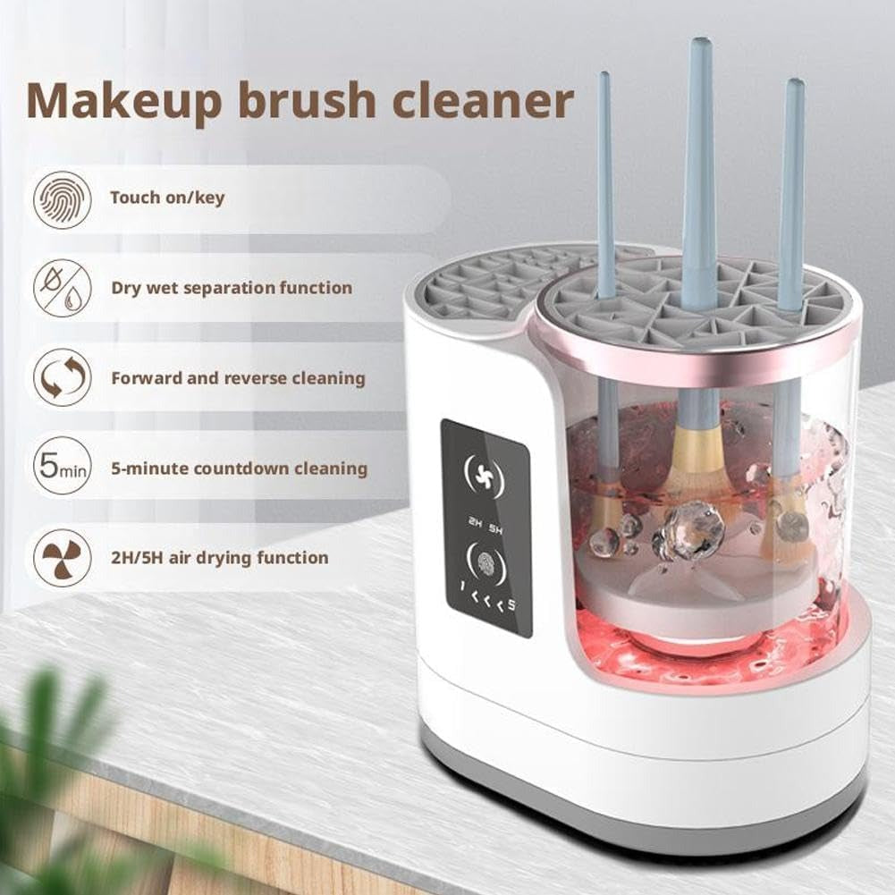 3 IN 1 Electric Makeup Brush Cleaner, Automatic Makeup Brush Cleaner with Makeup Brush Dryer