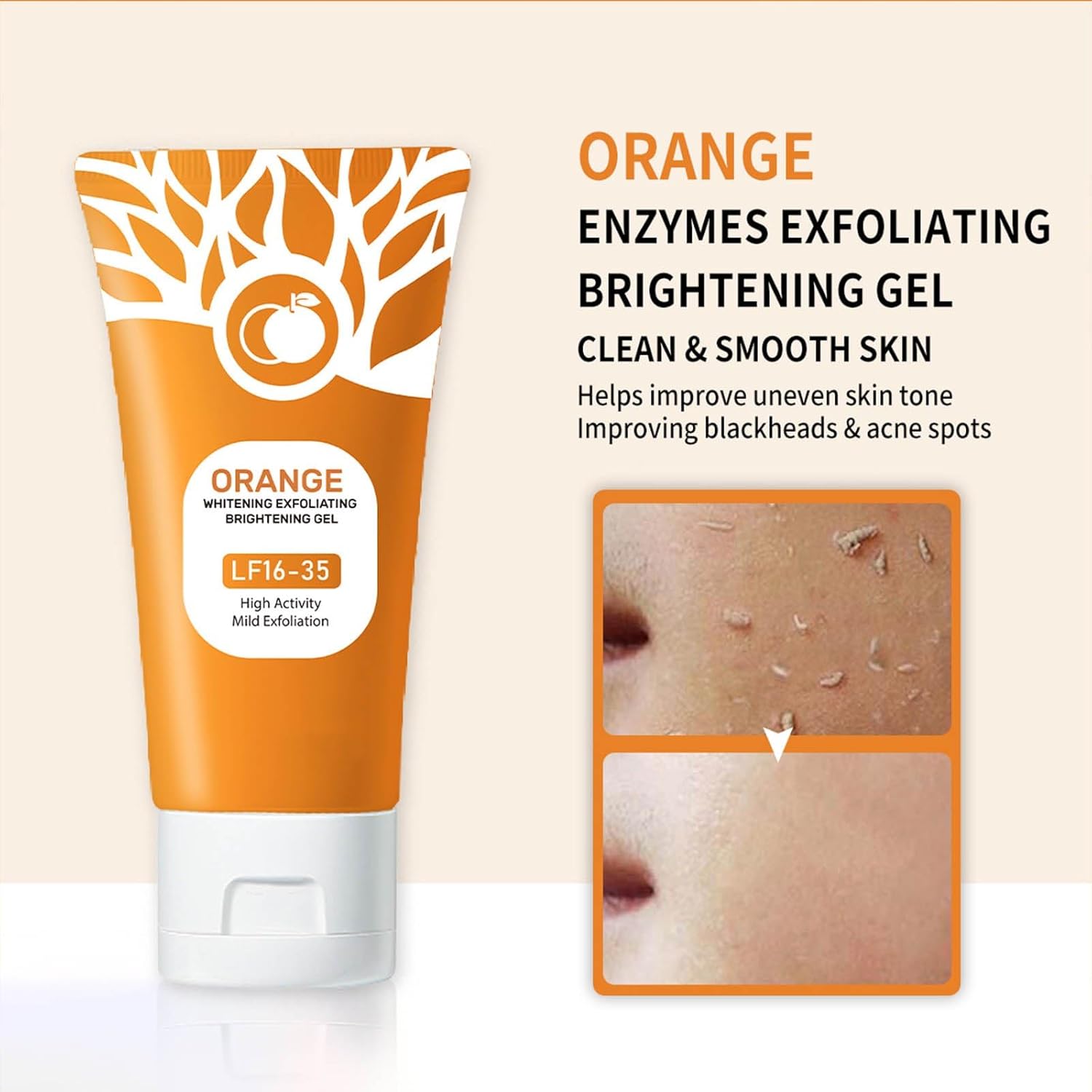 Orange Exfoliating Gel, Moisturizer Face Body Scrub Gel, Deep Cleansing Moisturizing - image 7