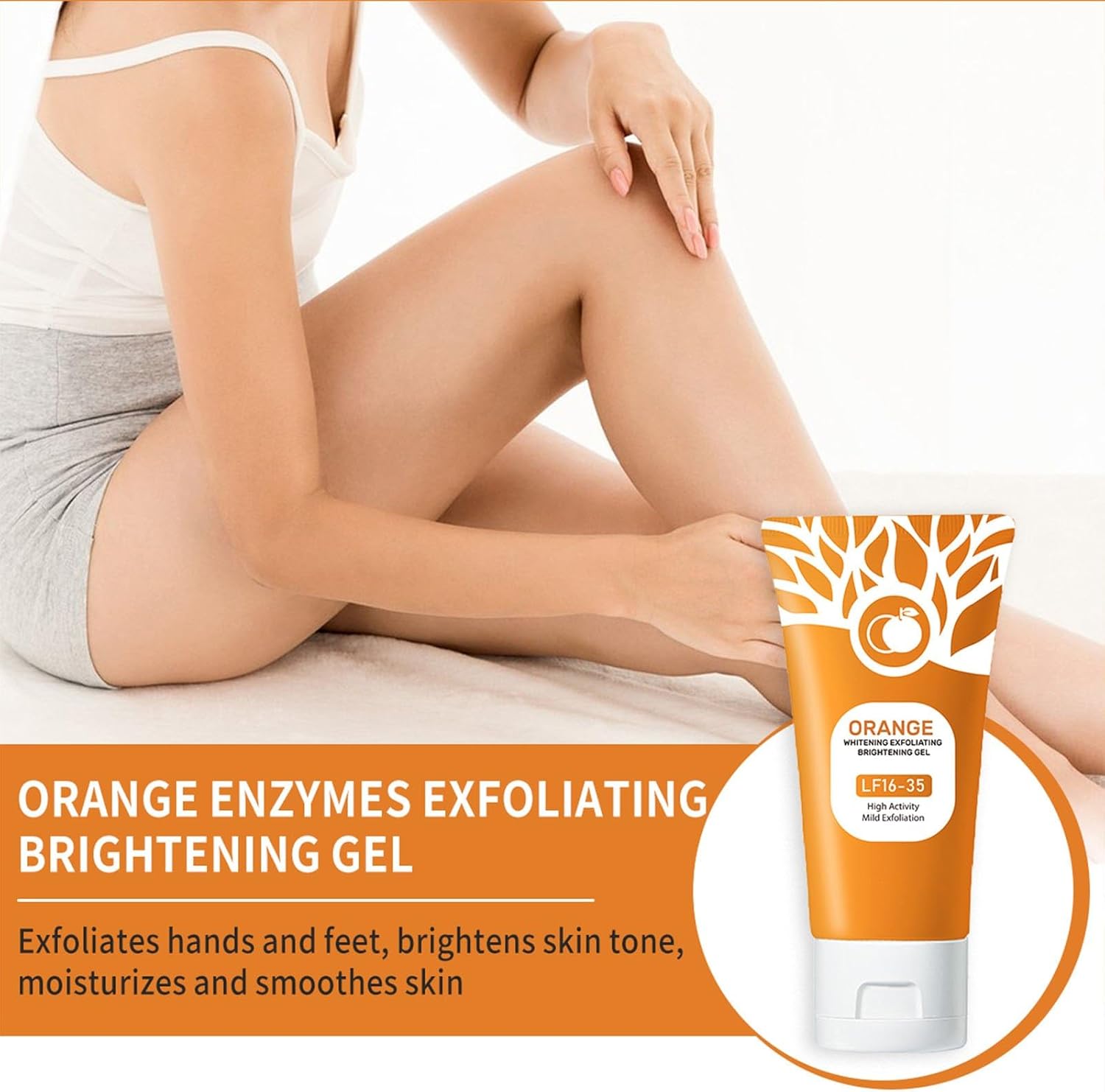Orange Exfoliating Gel, Moisturizer Face Body Scrub Gel, Deep Cleansing Moisturizing - image 3