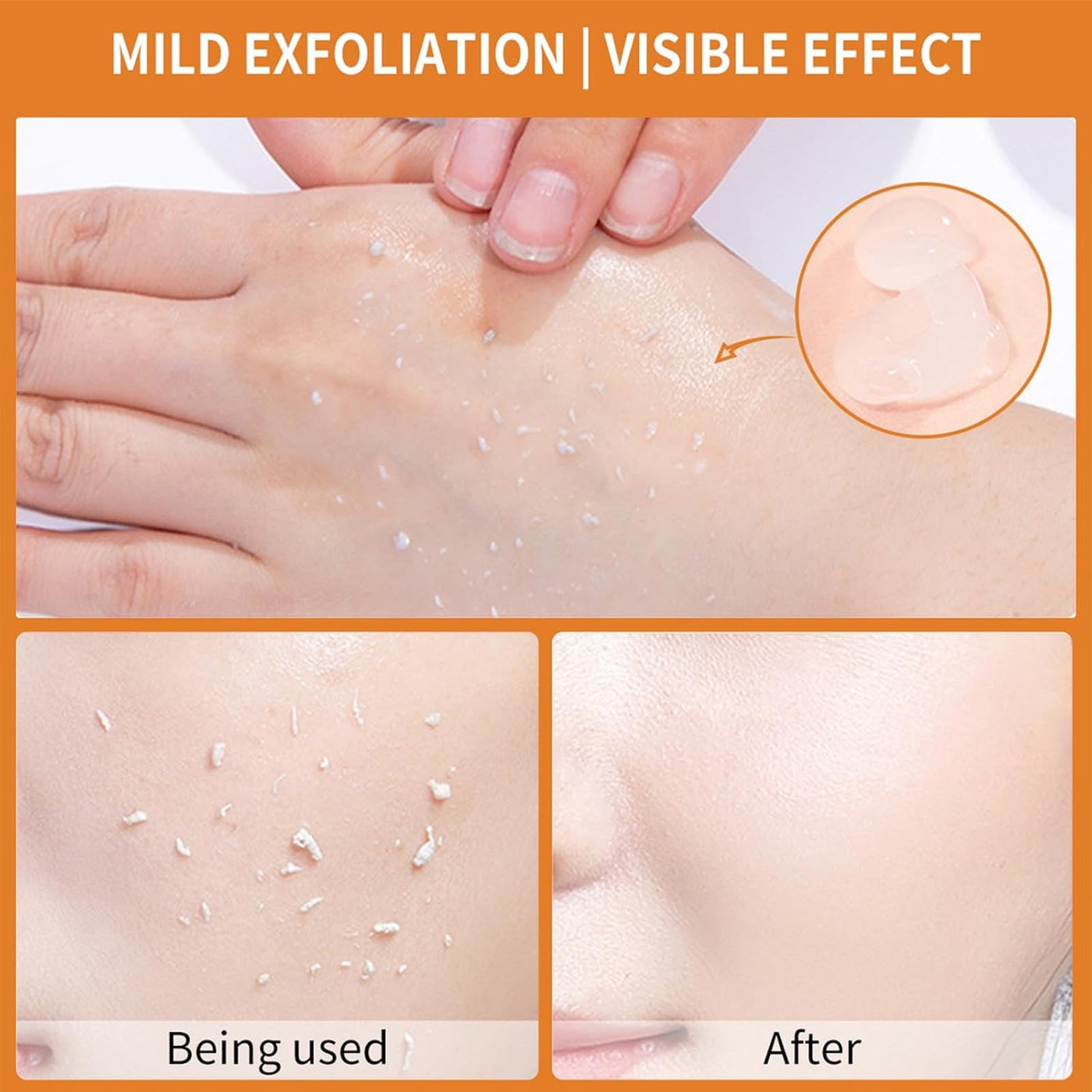 Orange Exfoliating Gel, Moisturizer Face Body Scrub Gel, Deep Cleansing Moisturizing - image 6