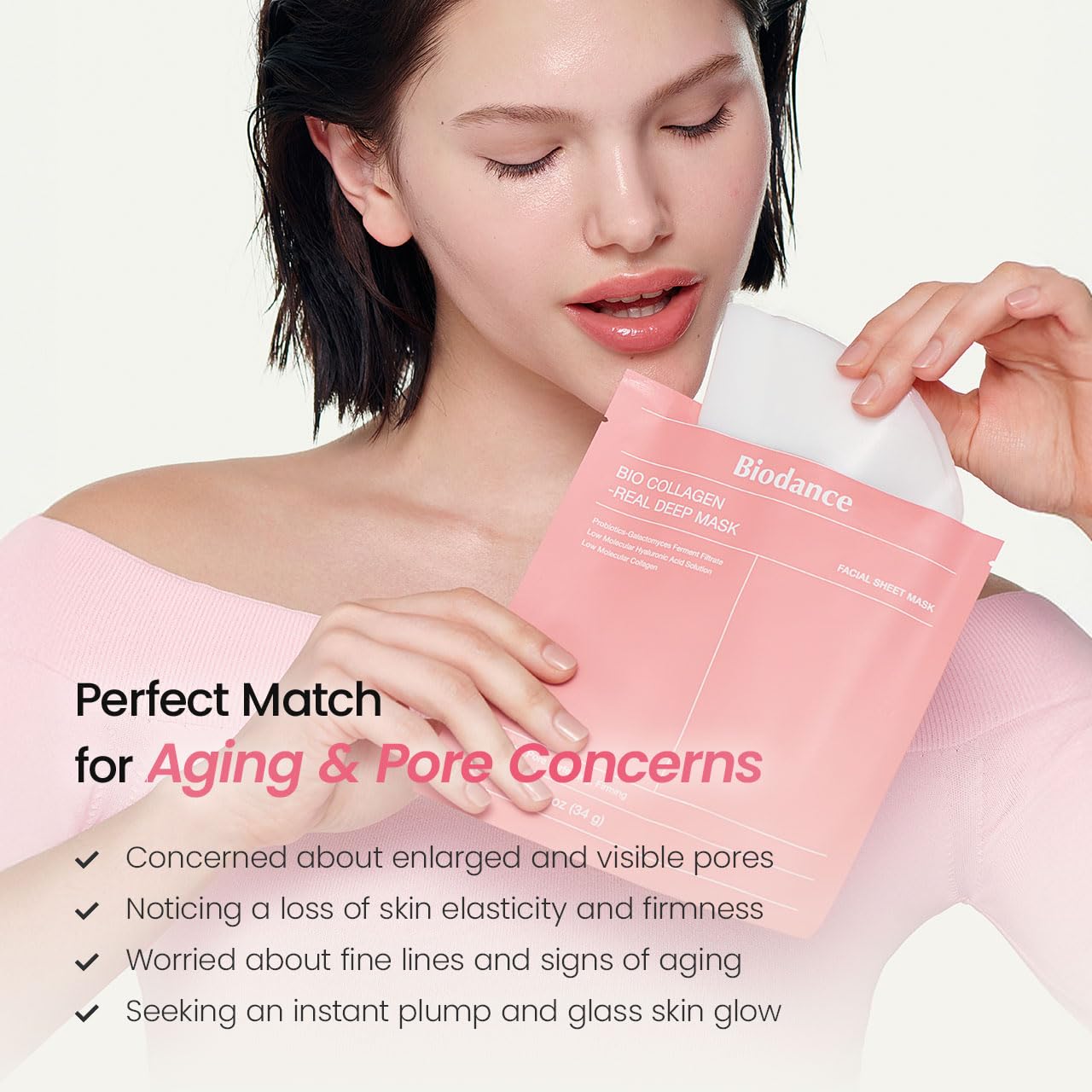 BIODANCE Bio-Collagen Real Deep Mask, Korean Skin Care | 1.19oz(34g) x 4 Sheets - image 5