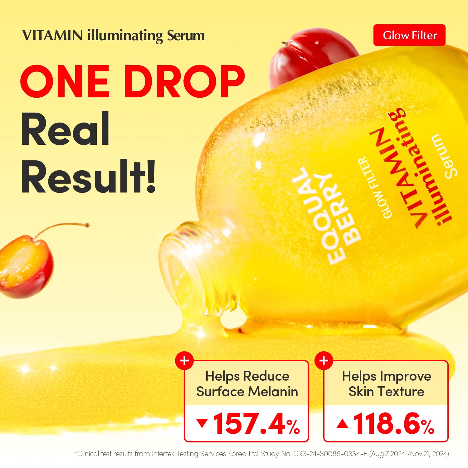 Eqqualberry Deep Cera Vitamin Illuminating Serum 30ml | Brightening Vitamin C Face Glow Serum with Hyaluronic Acid & Vitamin E