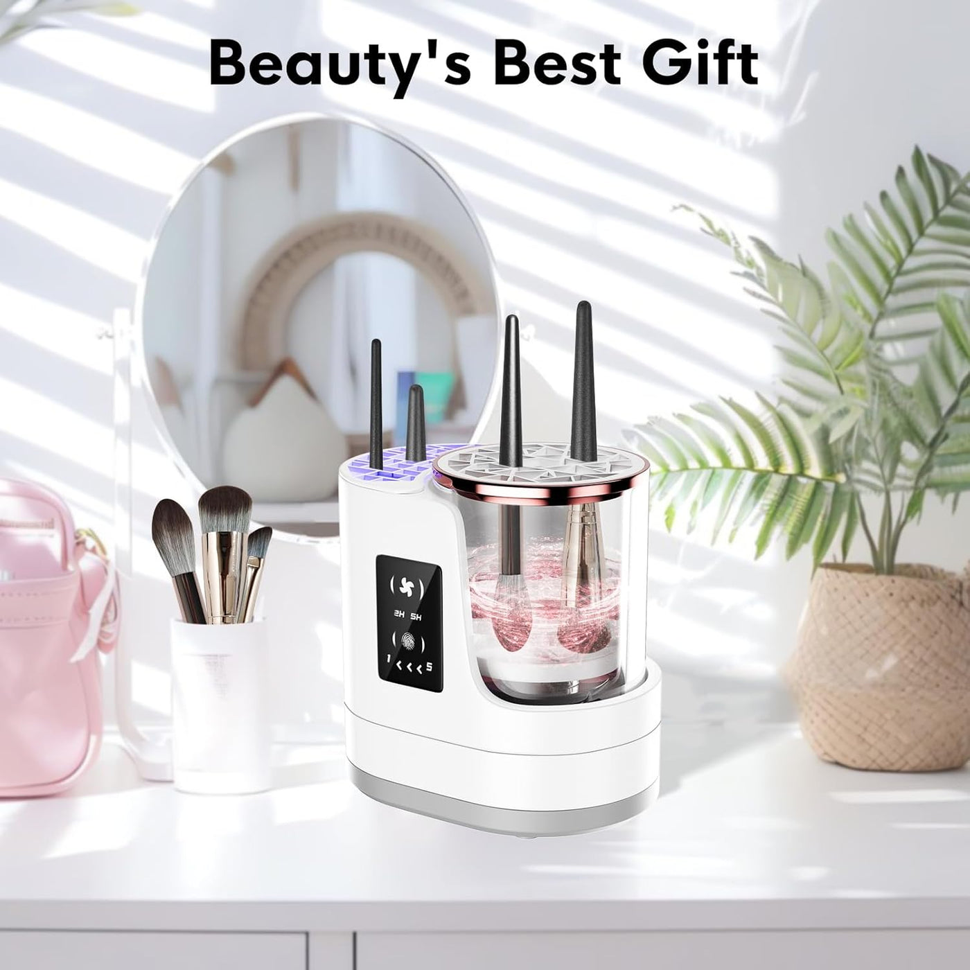 3 IN 1 Electric Makeup Brush Cleaner, Automatic Makeup Brush Cleaner with Makeup Brush Dryer - image 7