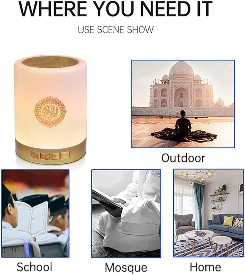 Portable Quran Speaker SQ112 Touch Lamp - image 3