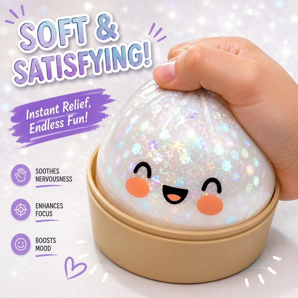 Stress Relief Squeeze Squishy Toy, Soft Fidget Sensory Toy Anxiety Relief Toy Party Favors Gift (White)
