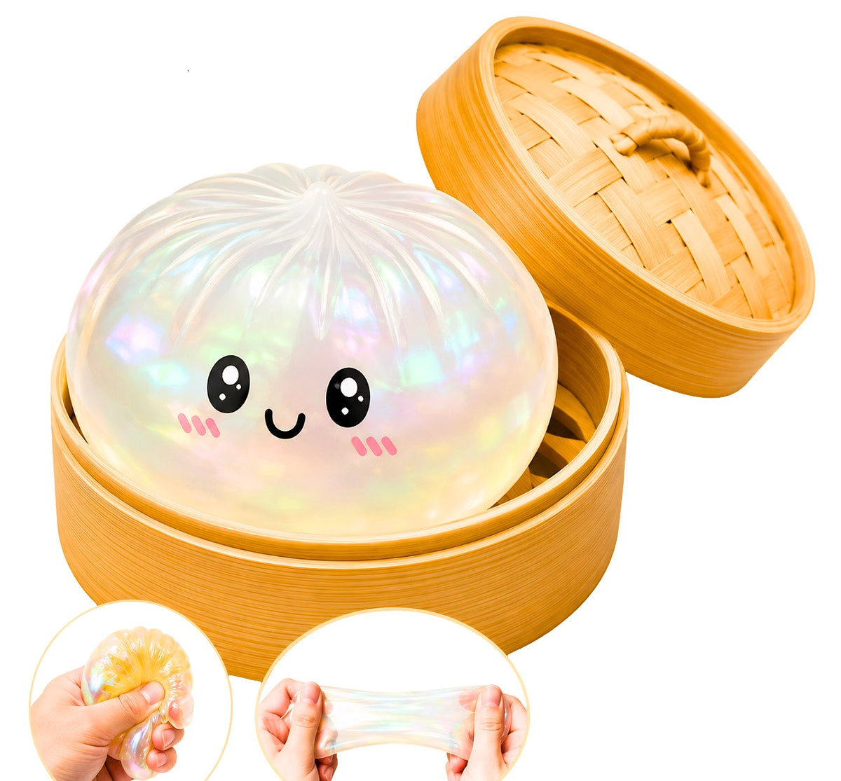 Stress Relief Squeeze Squishy Toy, Soft Fidget Sensory Toy Anxiety Relief Toy Party Favors Gift (White)