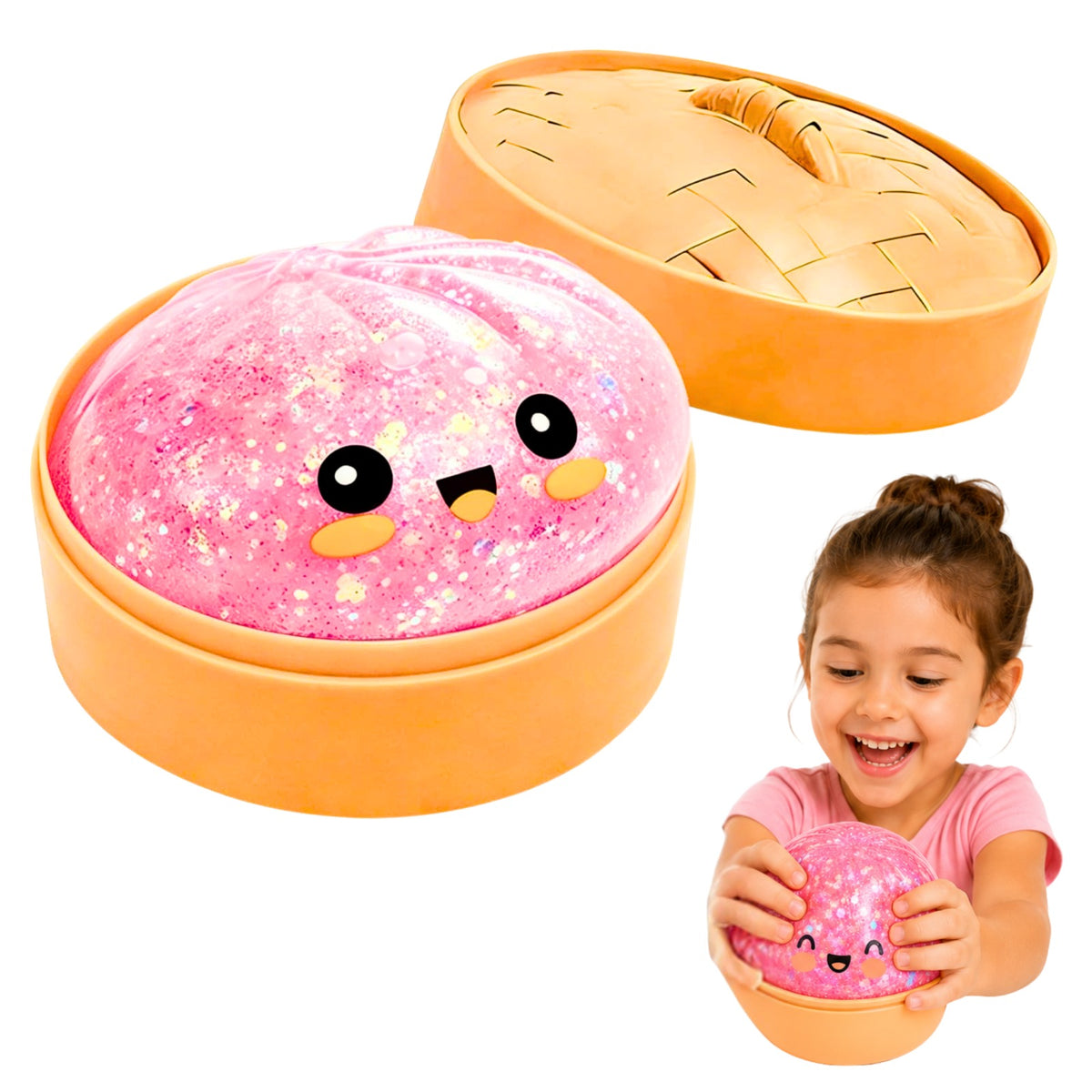 Stress Relief Squeeze Squishy Toy, Soft Fidget Sensory Toy Anxiety Relief Toy Party Favors Gift (Pink)