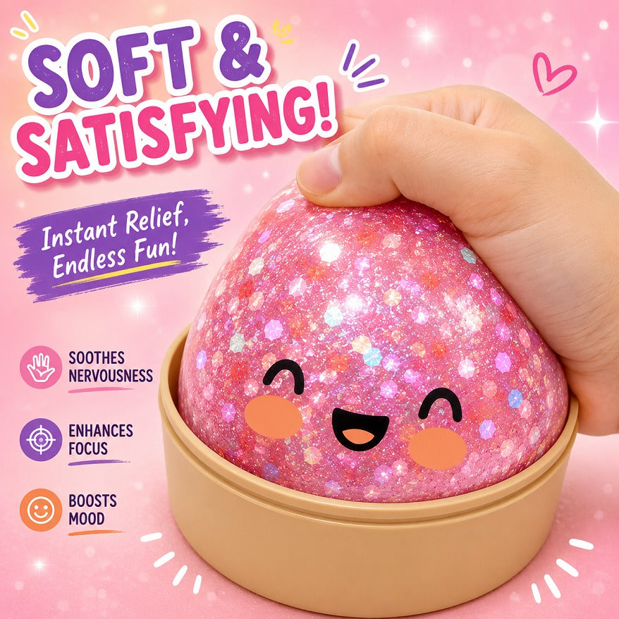 Stress Relief Squeeze Squishy Toy, Soft Fidget Sensory Toy Anxiety Relief Toy Party Favors Gift (Pink)
