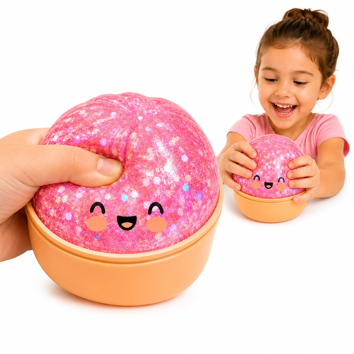 Stress Relief Squeeze Squishy Toy, Soft Fidget Sensory Toy Anxiety Relief Toy Party Favors Gift (Pink)